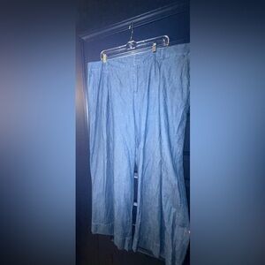 Eloquii Wide Leg Pants in Light Blue Denim